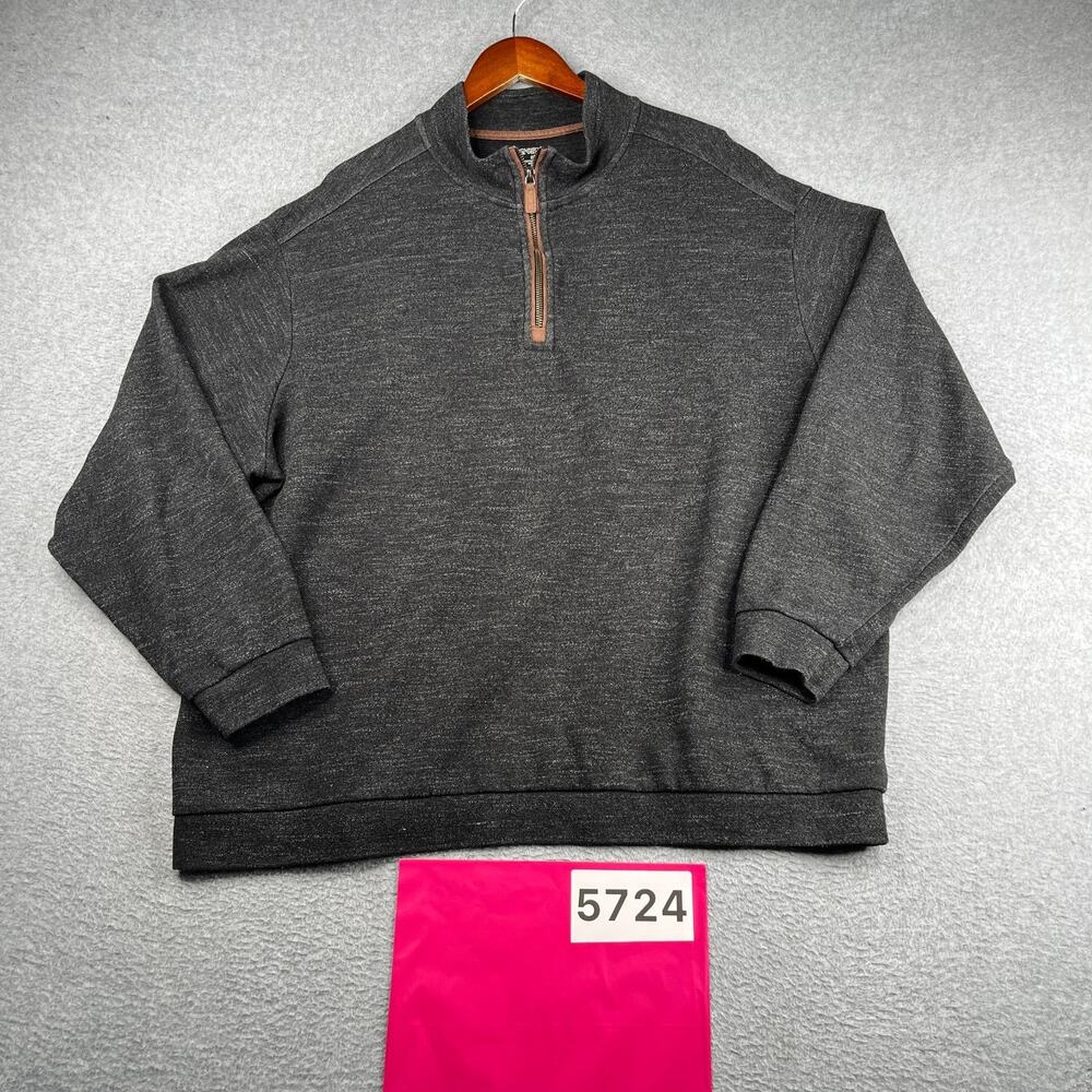 Roundtree & Yorke 2XB 1/2 Zip Dark Gray Pullover Casual Classic
